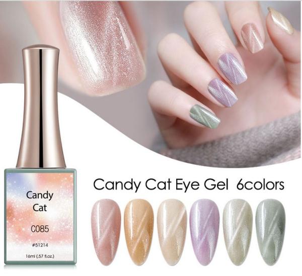 Produktbild Canni Gellack Candy Cat C086 UV/LED (Orange Glitzer-Schimmer, Gel-Effekt Nagellack)