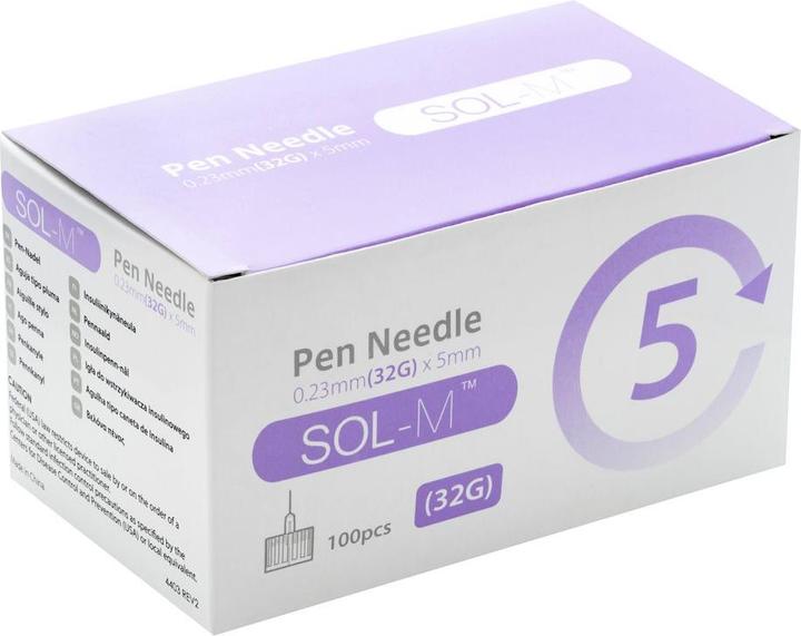 Image du produit Sol-m Aiguille de stylo 32G 0.23mmx5mm 100 pcs (Aiguilles de stylo + aiguilles jetables)