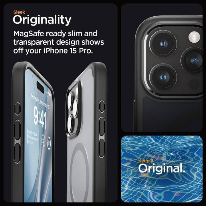 Produktbild Spigen Ultra Hybrid MAG iPhone 16 Pro MagSafe frost black ACS08134 (Apple iPhone 16 Pro)