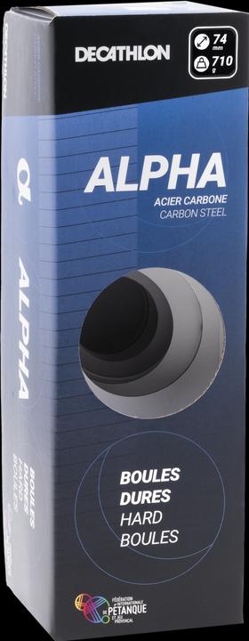 Geologic Boules de pétanque Alpha lisses ou striées Boules polyvalentes Compétition 3 boules dures (3 x, 70.50 mm)