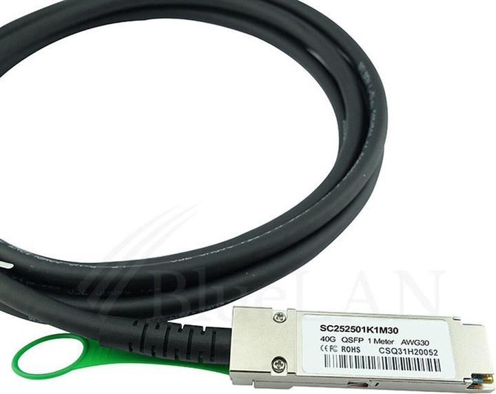 Actual product image CBO IBM 49Y7890 compatible BlueLAN DAC QSFP SC252501K1M30