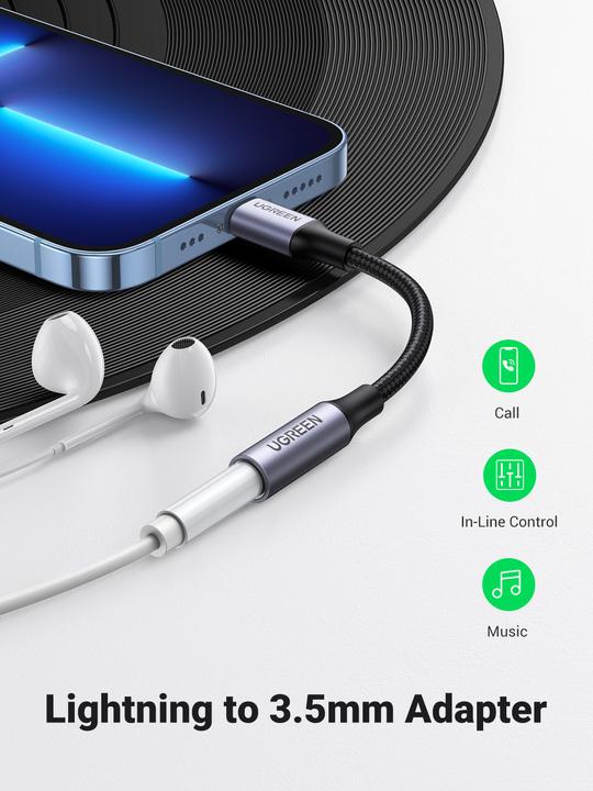 Image du produit Ugreen Adaptateur Lightning vers jack 3,5 mm (Lightning, Prise de 3,5 mm)