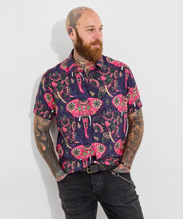 Produktbild Joe Browns Elephant Print Statement Short Sleeve Shirt (L)
