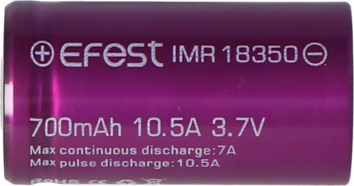 Immagine prodotto Efest Batteria viola IMR18350 (più polo piatto) (1 pz., 18350, 700 mAh)
