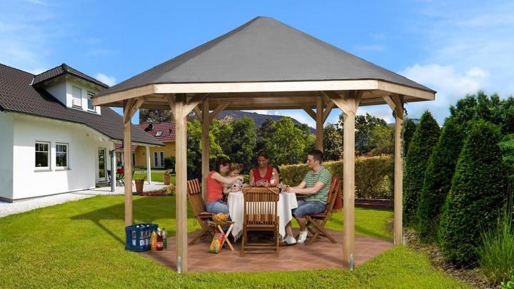 Actual product image Weka Holzbau Pavilion 656 size 2 (461 cm, 399 cm)