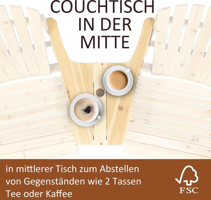Produktbild Outsunny Gartenbank mit Tisch und Schirmloch