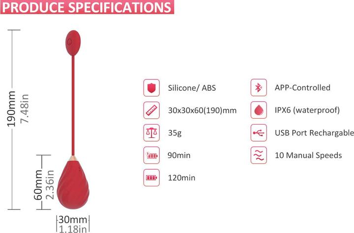 Image du produit Magic Motion Magic Sundae App Controlled Love Egg Rose
