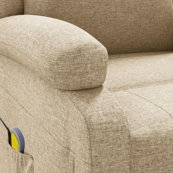 Actual product image VidaXL Massage armchair TV armchair Relax armchair Recliner armchair Cream fabric