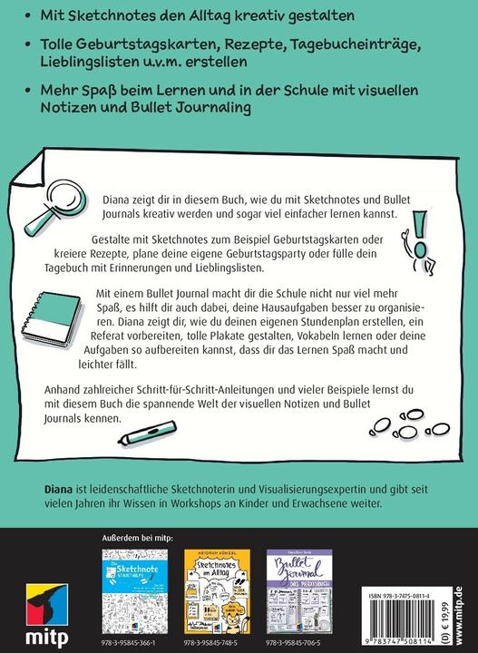 Produktbild Sketchnotes und Bullet Journal für Kids (Deutsch, Diana Meier-Soriat, 2024)