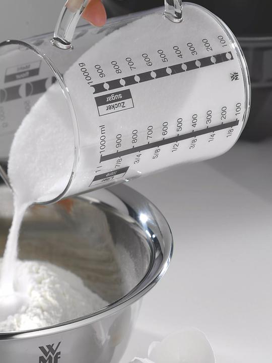 Produktbild WMF Messbecher 1,0l Skalierung 4 Masseinheiten Gourmet hitzebeständiges Glas (1000 ml)