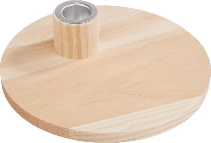 Image du produit VBS Bougeoir avec plaque décorative, bois brut, Ø 16 cm