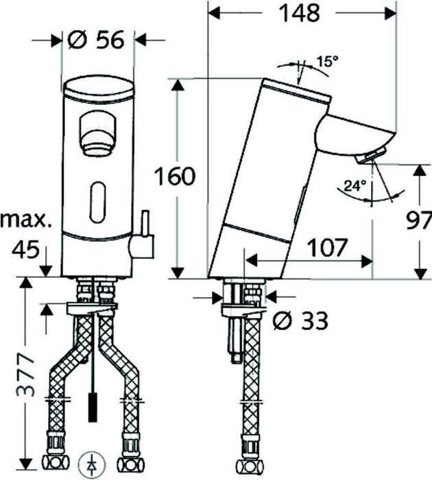 Image du produit Schell Robinetterie électronique PURIS E type HD-M alimentation secteur ch bloc secteur