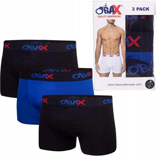 Produktbild Obax Herren-Boxer-Unterwäsche 3p Schwarz/Blau XL (XL)