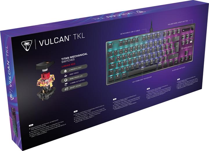 Immagine prodotto Turtle Beach Tastiera da gioco Vulcan TKL AIMO, Switch rosso (DE, Cablato)