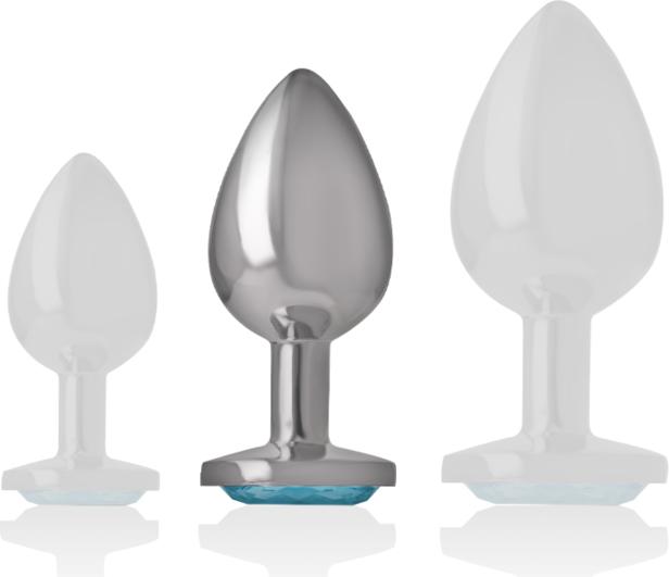 Actual product image Intense Anal Plug Metal Blue Size M