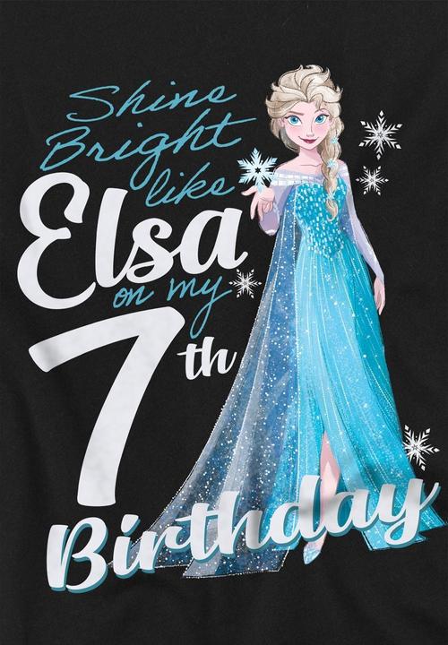 Actual product image Disney Frozen Childrens/Kids Bright Like Elsa 7th Birthday T-Shirt (140)