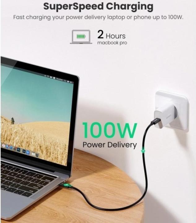 Actual product image Ugreen Thunderbolt 3 USB-C cable (0.50 m, USB 3.1)