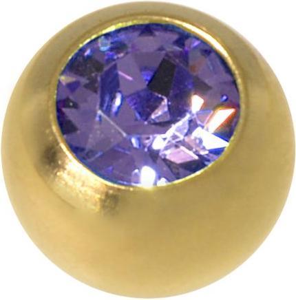 Actual product image Bijouteria Piercingball (Stainless steel, Gold plating, Crystal)