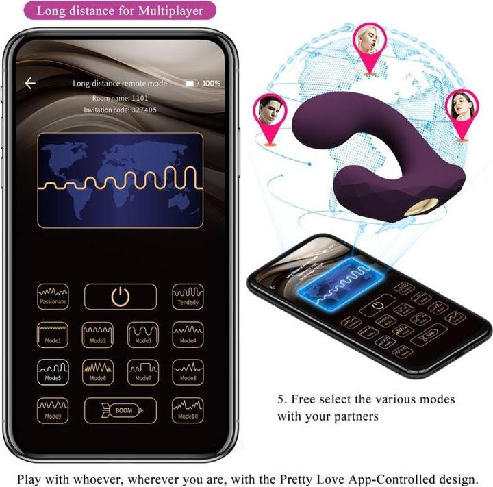 Produktbild Pretty Love Billy Vibrationsfernbedienung Lila - Kostenlose App
