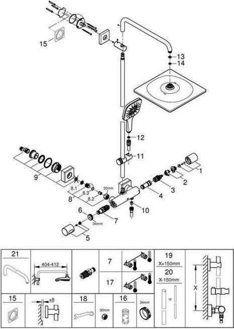 Actual product image Grohe Rainshower SmartActive 310 shower system