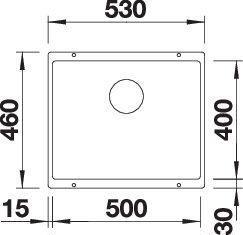 Produktbild Blanco SUBLINE 500-U (Unterbauspüle, 53 cm, 46 cm)