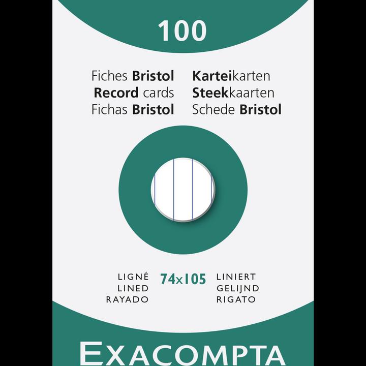 Image du produit Exacompta Fiches A7, doublées (A7, 205 g/m², 100 x)