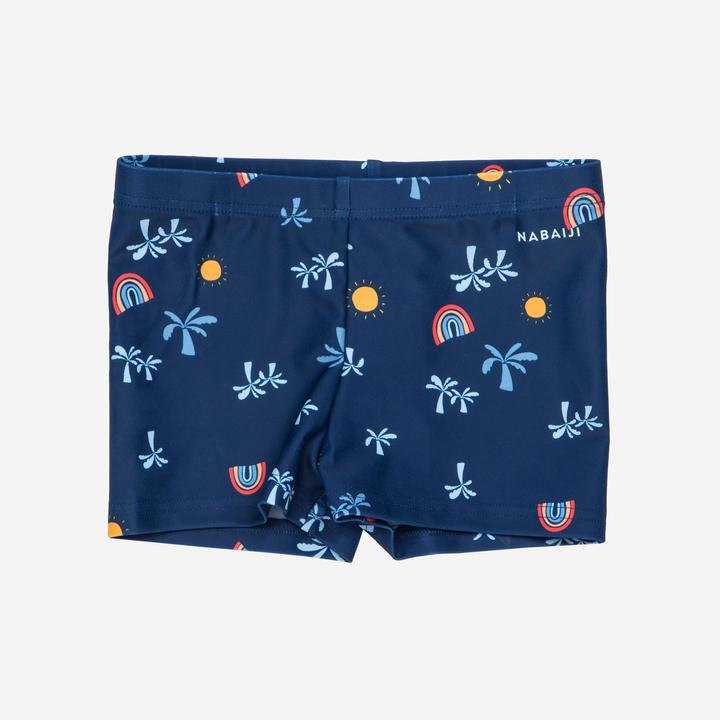 Produktbild Nabaiji Badehose Boxer Baby/Kinder - Titou Palm dunkelblau (74, 75 C)
