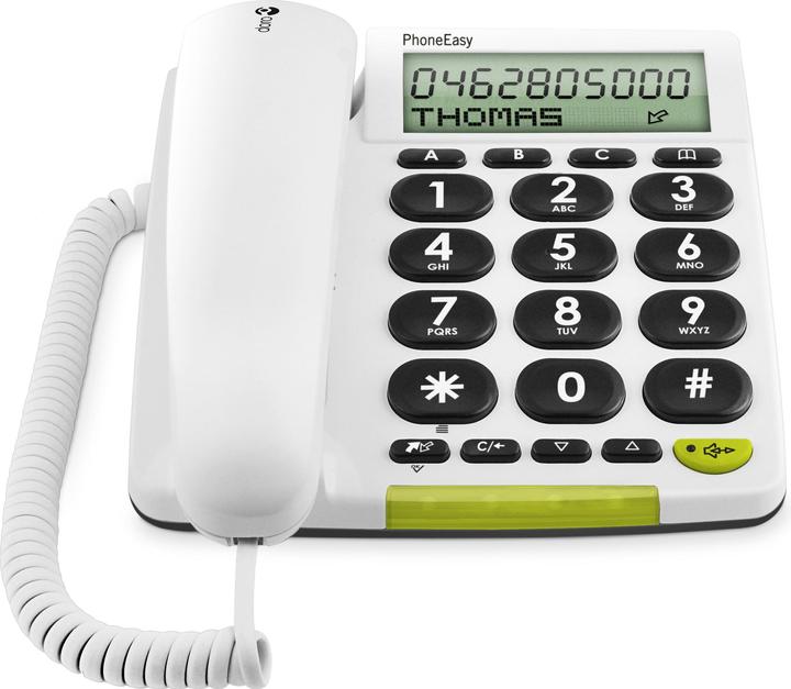 Doro PhoneEasy 312cs Telefono analogico con ID chiamante Bianco