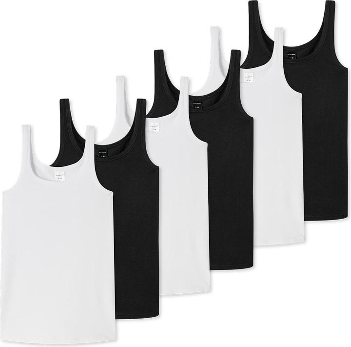 Immagine prodotto Schiesser Confezione di 6 magliette / canottiere in cotone biologico 95/5 per ragazze adolescenti (152)