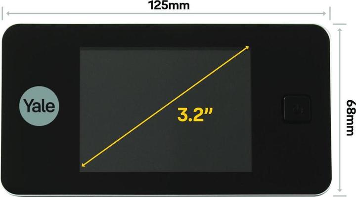 Immagine prodotto Yale YA-05001432-5011 - Spia digitale per porte DDV 500, display da 3,2 pollici, bianco