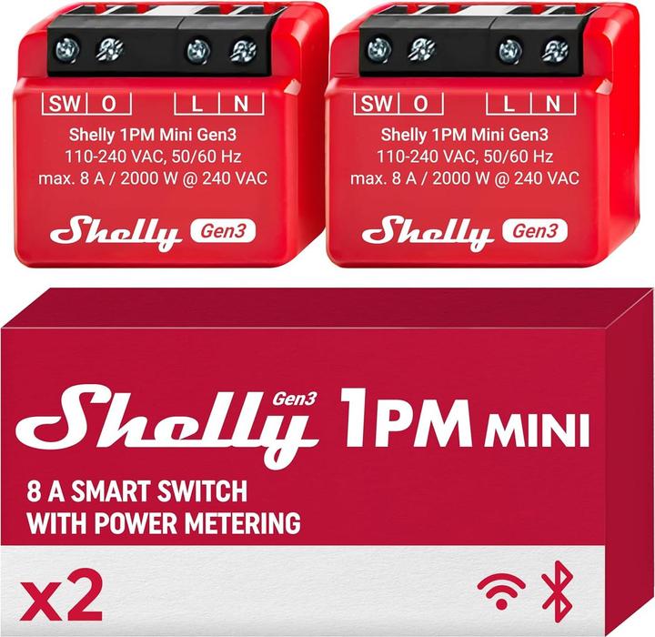 Image du produit Shelly 1PM Mini Gen3 x2 (Actionneur de commutation)