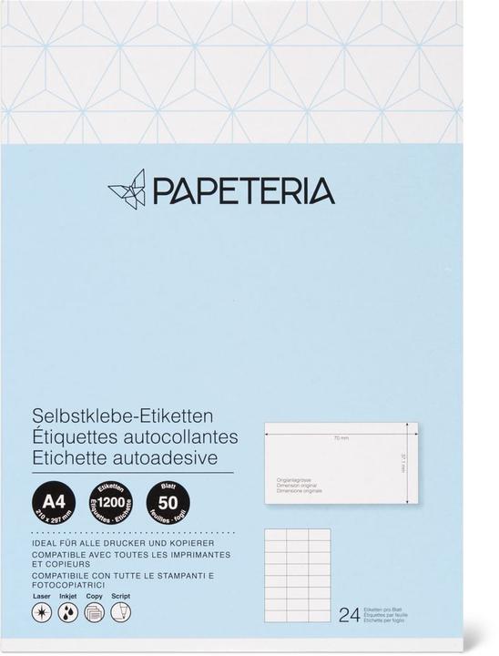 Papeteria Selbstklebe-Etiketten 70x37 1mm weiss