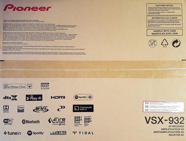 Actual product image Pioneer Vsx-932 (7.2 channels, AM, FM)