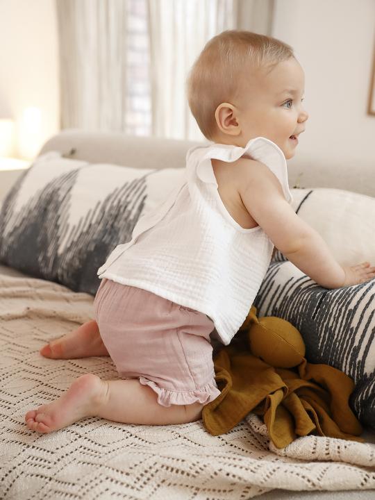 Image du produit Vertbaudet Mädchen Baby Bluse mit kurzen Volantärmeln (62)
