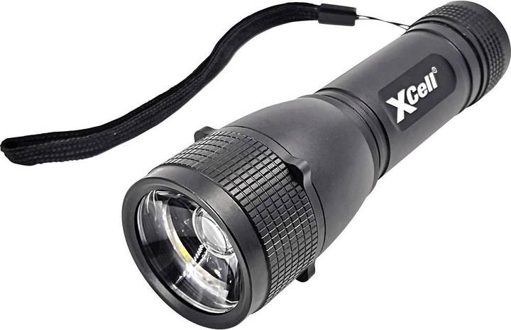 Produktbild XCell 146362 LED Taschenlampe mit Handschlaufe, mit Holster, mit Stroboskopmodus batteriebetrieben (12.60 cm, 500 lm)