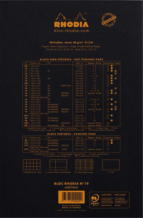 Actual product image Rhodia Basics (A4+, Special ruling, Hardcover)