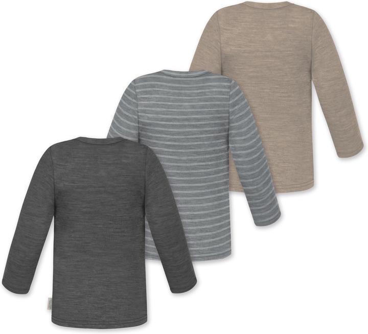 Actual product image Normani 3-pack baby merino longsleeve "Taupo" - 9475 (104)