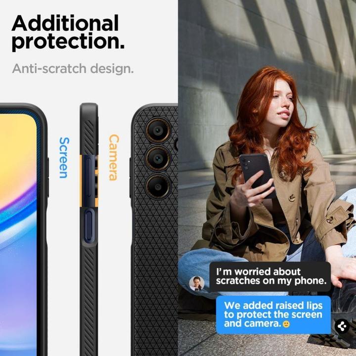 Actual product image Spigen Liquid Air Sam A15 4G/5G czarny/matte black ACS07246 (Samsung Galaxy A15)