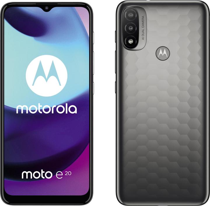 Image du produit Motorola Moto e20 (32 Go, Gris graphite, 6.50", Double SIM hybride, 13 Mpx, 4G)