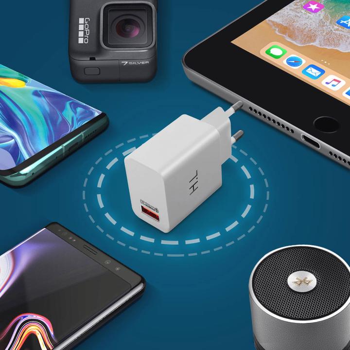Image du produit Avizar Adaptateur secteur Qualcomm Quick Charge 3.0 3A + câble USB-C (18 W)