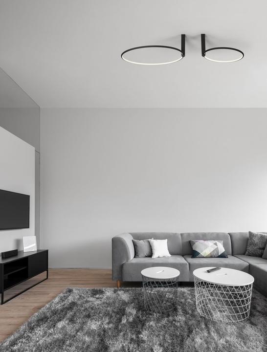 Image du produit Nova Luce GARVE LED Plafonnier noir 70W blanc chaud 20x60cm dimmable 9085245