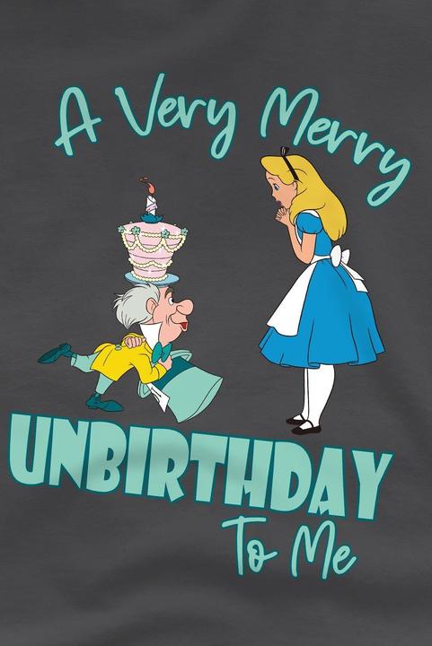 Actual product image Alice In Wonderland Childrens/Kids Very Merry Unbirthday To Me T-Shirt (140)