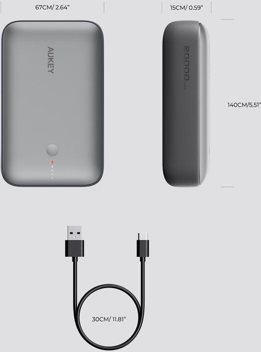 Actual product image Aukey Spark Mini (20000 mAh, 20 W, 74 Wh)