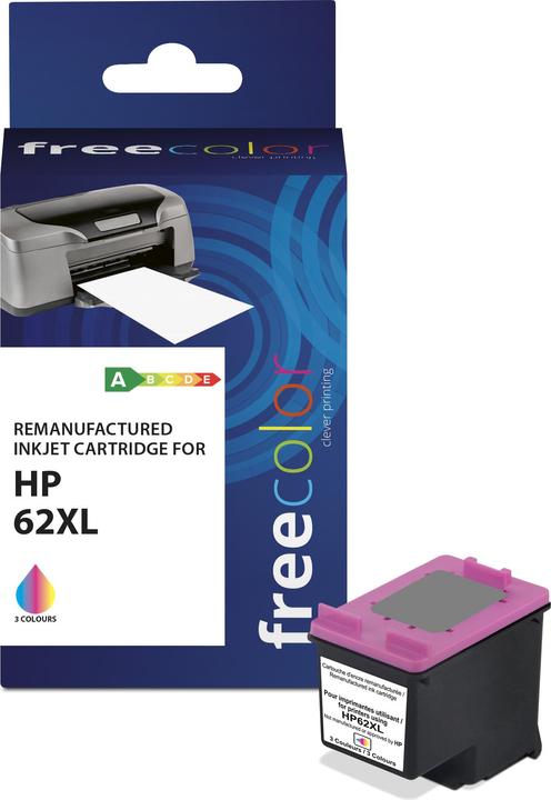 Produktbild Freecolor Patrone HP 62XL color BK/C/M/Y remanufactured (M, C, Y)