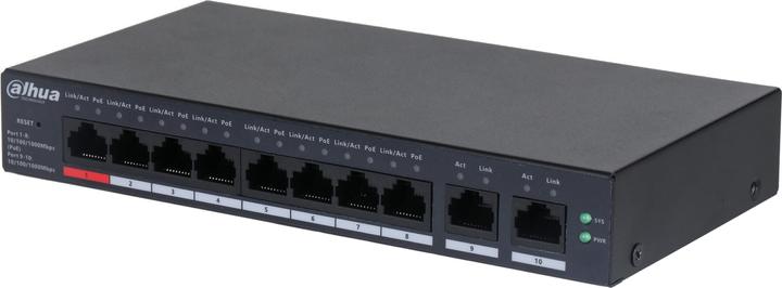 Produktbild Dahua Switch||CS4010-8GT-110|Type L2|Desktop/pedestal|8x10Base-T / 100Base-TX / 1000Base-T|PoE ports 8|DH- (10 Ports)
