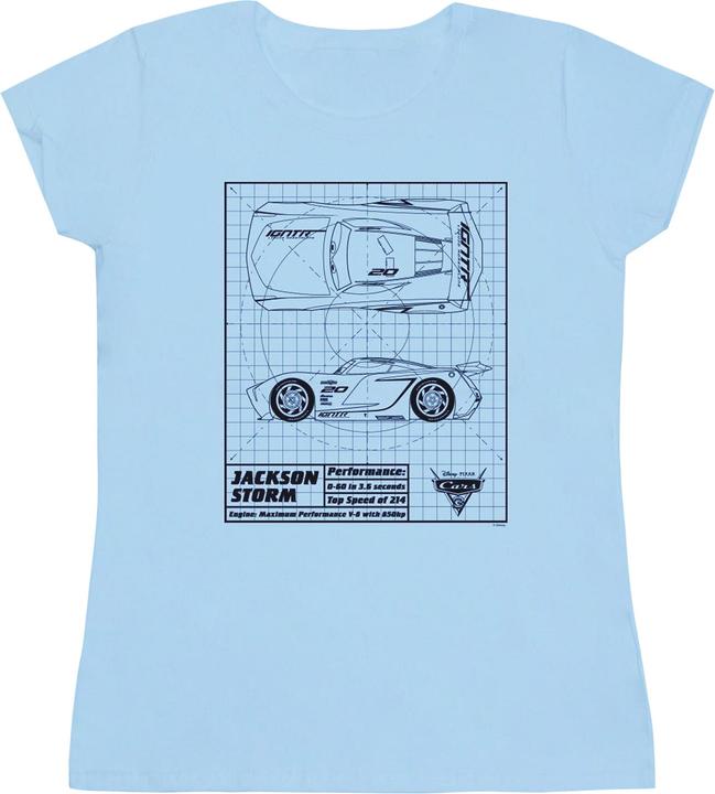 Immagine prodotto Disney Cars Jackson Storm Blueprint Maglietta Donna (M)