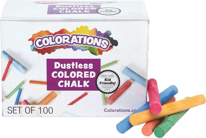 Actual product image Colorations Colourations - Coloured dust-free chalk, 100 pcs. (Multicoloured, 100 x)