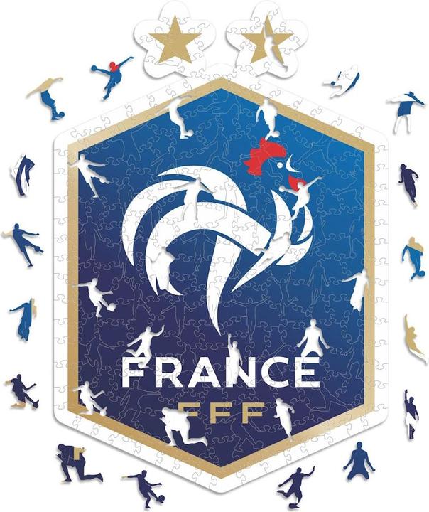 Actual product image Iconic FFF French National Football Team - Logo - Wooden Puzzle Size L (500 pieces) (500 pieces)