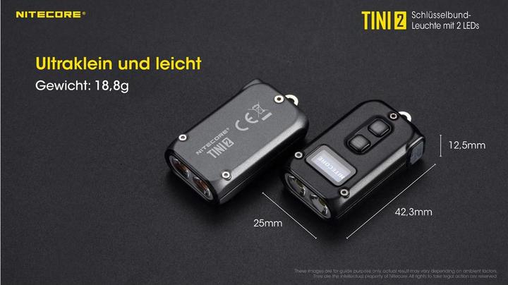 Actual product image Nitecore TINI 2 - 500 lumen, black (4.70 cm, 500 lm)