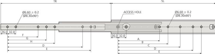 Immagine prodotto Accuride Binario cassetto,ZP, carico 160kg,L600mm